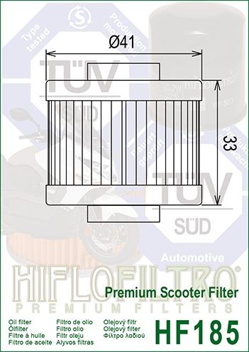 OIL FILTER HIFLO HF185 APRILIA, 02 05 50/737492, PIAGGIO, ROAD, 210483727 thumbnail 3