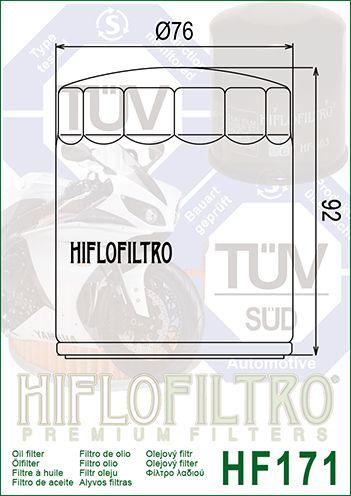 OIL FILTER HIFLO HF171B BLACK, 63798-99, 63731-99, 63731-99A, ROAD, BUELL thumbnail 3