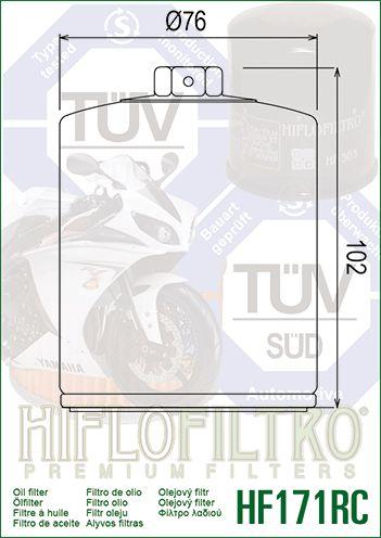 OIL FILTER HIFLO HF171BRC RACE, 63798-99, 63731-99, 63731-99A, ROAD, BUELL thumbnail 4