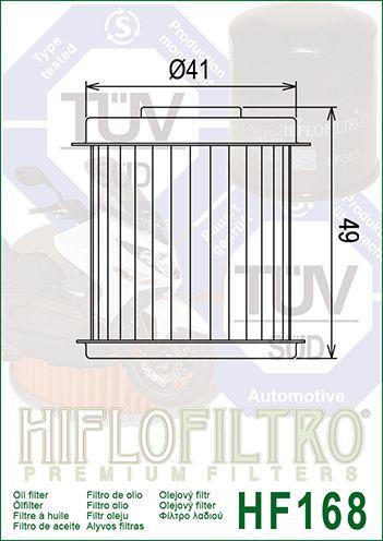 OIL FILTER HIFLO HF168 DAELIM, Daelim 15412-SA1T-000, ROAD thumbnail 3