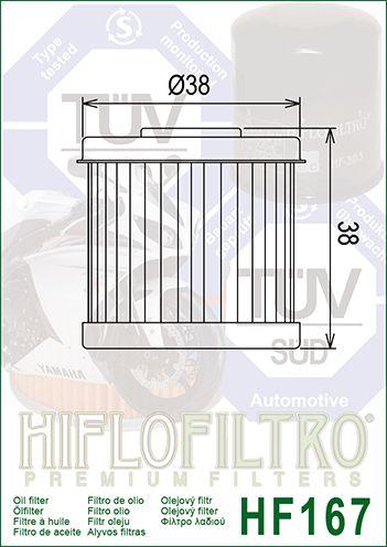 OIL FILTER HIFLO HF167 DAELIM, Daelim 15412-KN6-9612, ROAD thumbnail 3