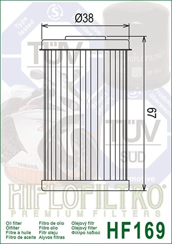 OIL FILTER HIFLO HF169 DAELIM, 15412-KN6-0096, 15412-BA1-0000 thumbnail 2