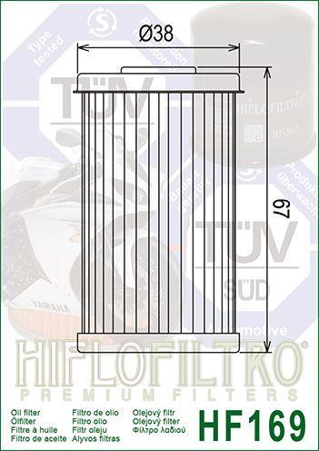 OIL FILTER HIFLO HF169 DAELIM, 15412-KN6-0096, 15412-BA1-0000 thumbnail 3