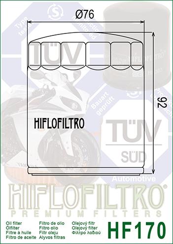 OIL FILTER HIFLO HF170B BLACK, 63805-80A, 63805-80T, 63796-77, ROAD, 63806-83 thumbnail 4