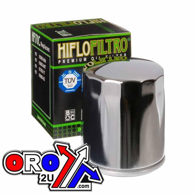 OIL FILTER HIFLO HF170C CHROME, 63805-80A, 63805-80T, 63796-77, ROAD, 63806-83 thumbnail 2