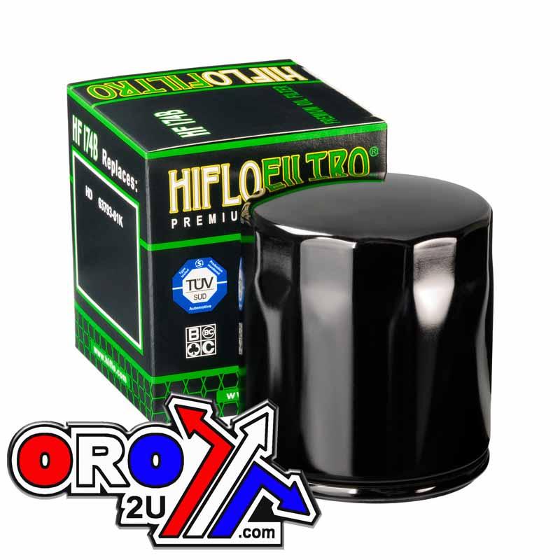 OIL FILTER HIFLO HF174B BLACK, Harley Davidson 63793-01K, ROAD thumbnail 3