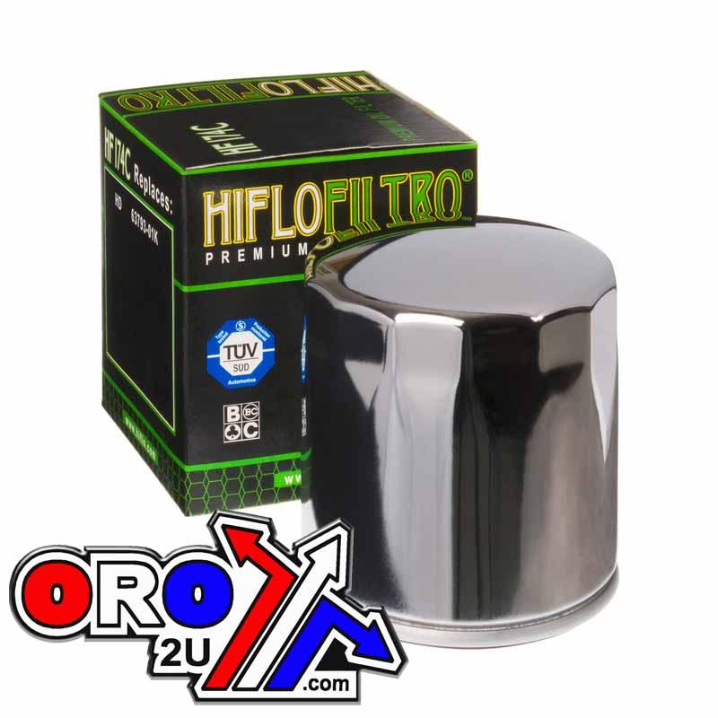 OIL FILTER HIFLO HF174C CHROME, Harley Davidson 63793-01K, ROAD thumbnail 4