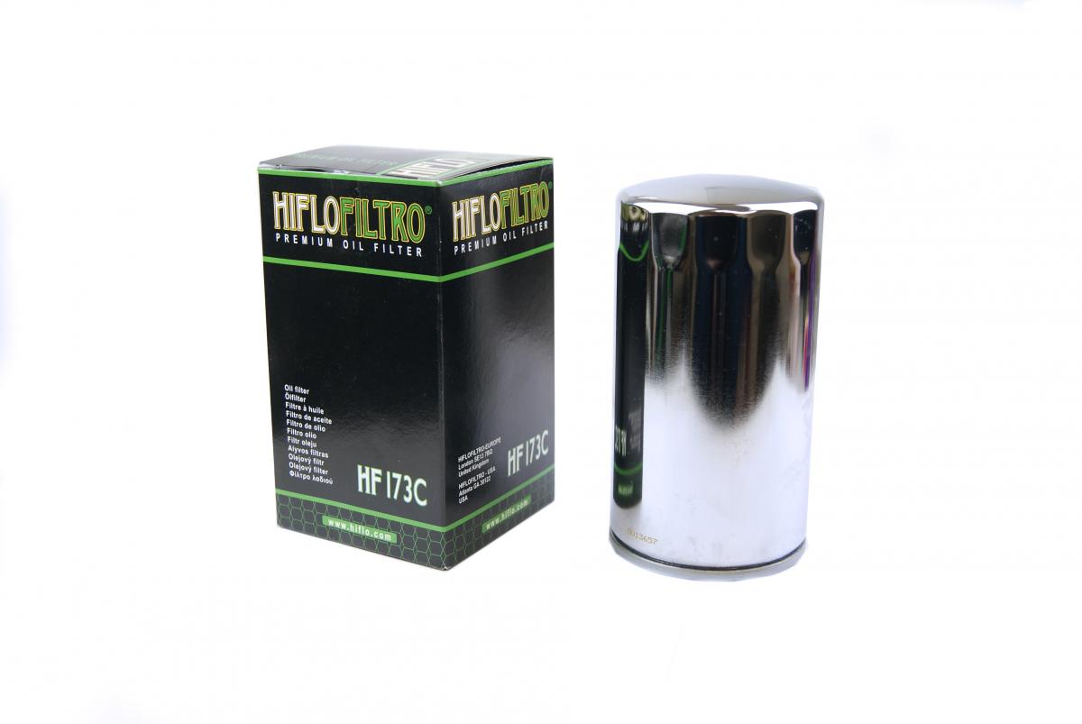 OIL FILTER HIFLO HF173C CHROME, Harley Davidson 63813-90