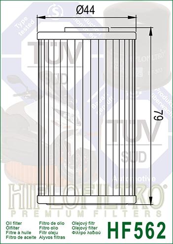 OIL FILTER HIFLO HF562 KYMCO, ROAD, 1541A-KKC3-9000 thumbnail 4
