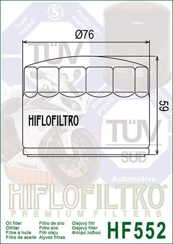 OIL FILTER HIFLO HF552 MGUZZI, 14153000 ROAD, MOTO GUZZI thumbnail 5