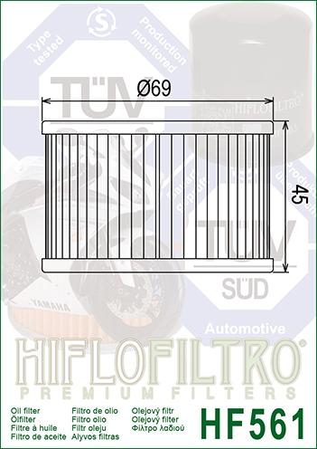 OIL FILTER HIFLO HF561, Kymco 1541A-KED9-9000 thumbnail 3