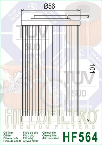 OIL FILTER HIFLO HF564, Can-Am 420956745, Aprilia thumbnail 3