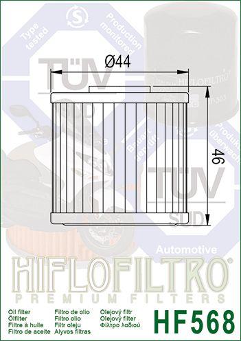 OIL FILTER HIFLO HF568, Kymco 1541A-LEH6-E00 thumbnail 4