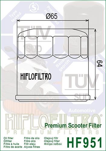 OIL FILTER HIFLO HF951, Honda 15410-MCJ-000 thumbnail 2