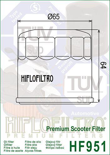 OIL FILTER HIFLO HF951, Honda 15410-MCJ-000 thumbnail 4
