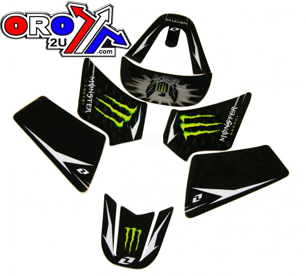 DECAL SET YAMAHA PW50 MONSTER BLACK GREEN image 1