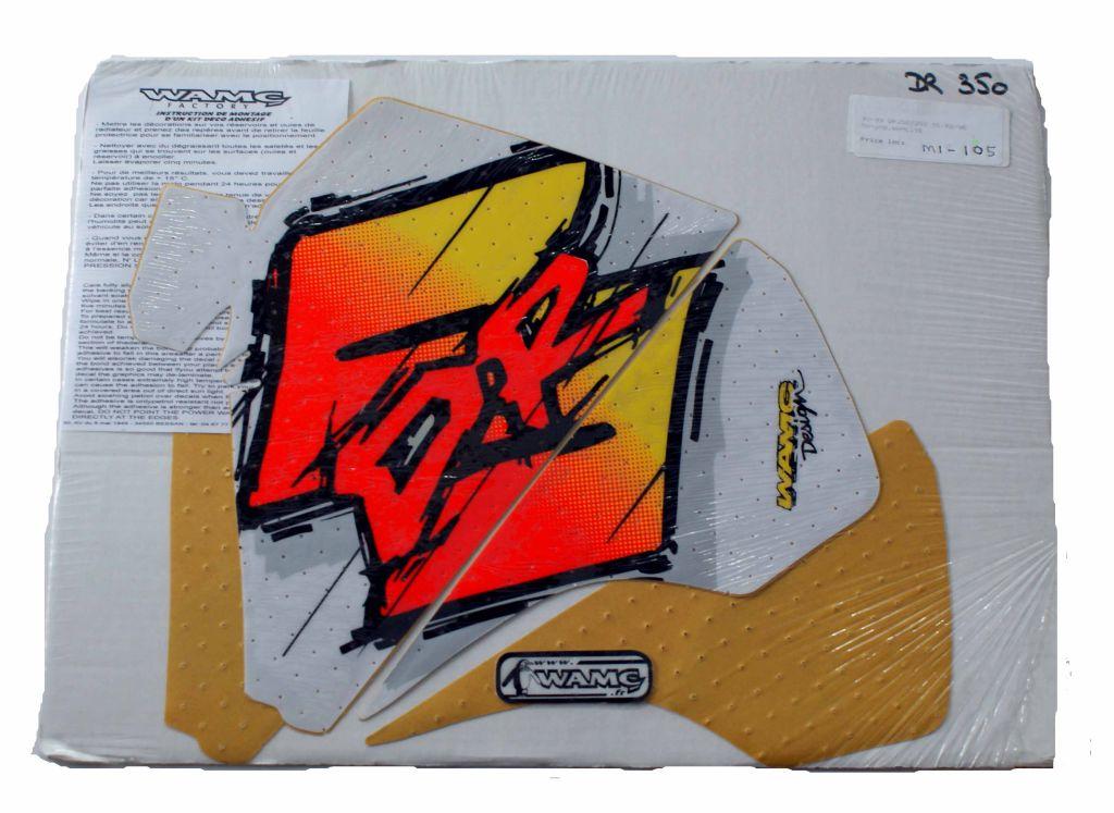90-99 DR250/350 RAD AND TANK, YELLOW/RED/WHITE, DECAL KIT thumbnail 2