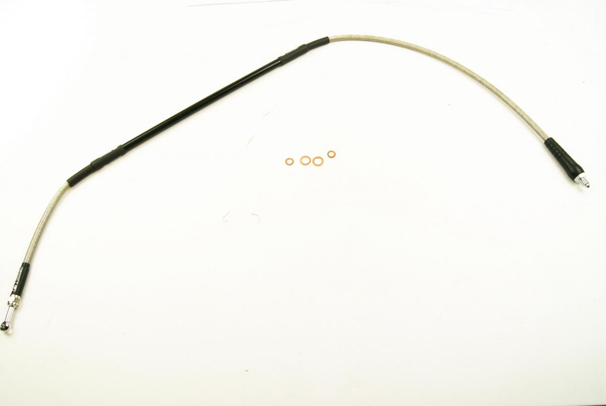 HOSE FRONT BRAKE SILVER / BLK, VENHILL K01-1-043/P-CL image 1