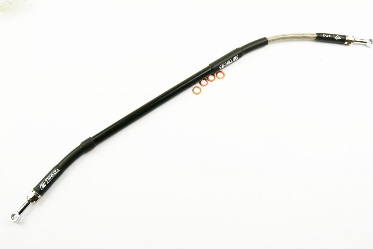 HOSE REAR BRAKE SILVER / BLK, VENHILL K01-2-025/P-CL image 1