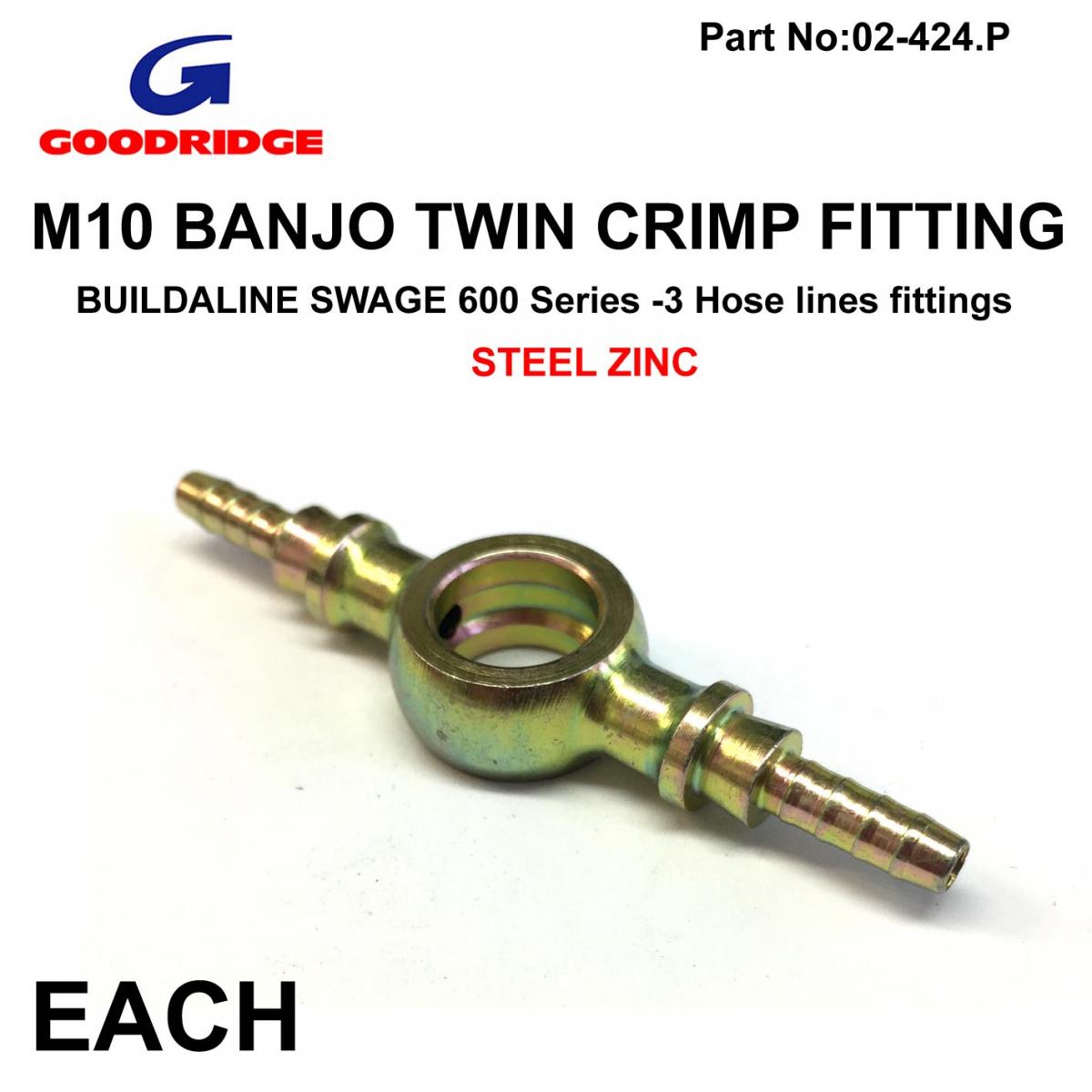 BANJO TWIN EXTENED PLATED, SWAGE CRIMP FITTING 600 Series -3, GOODRIDGE S5098-03P thumbnail 2