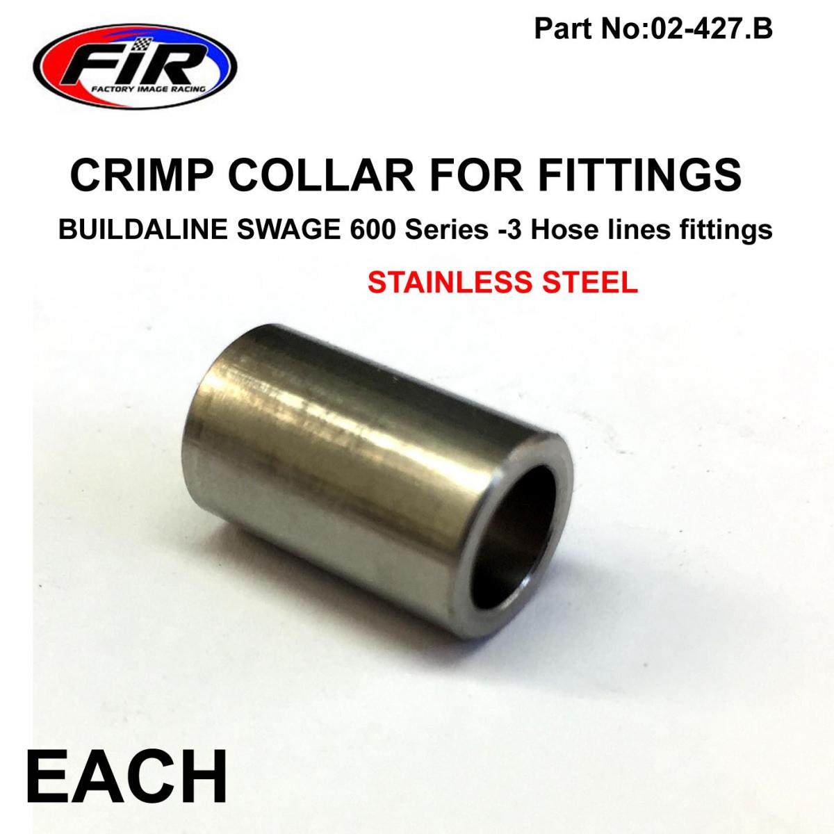 CRIMP COLLAR STAINLESS STEEL 303, SWAGE CRIMP FITTING 600 Series -3, / RC600-03TUV thumbnail 2