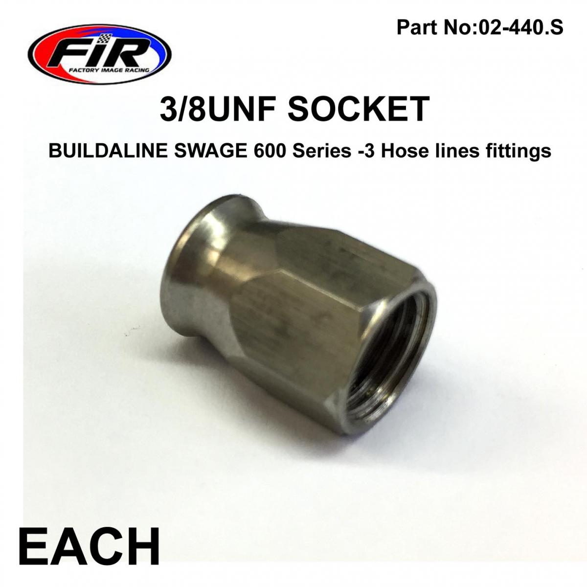 SOCKET HOSE FITTNG 3/8UNF FR, SWAGE CRIMP FITTING 600 Series -3, / B818-03C SS thumbnail 2