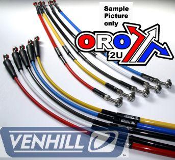 HOSE REAR BRAKE SILVER / BLK, KTM GS/MX 125/250 1985-1988, VENHILL K01-2-002