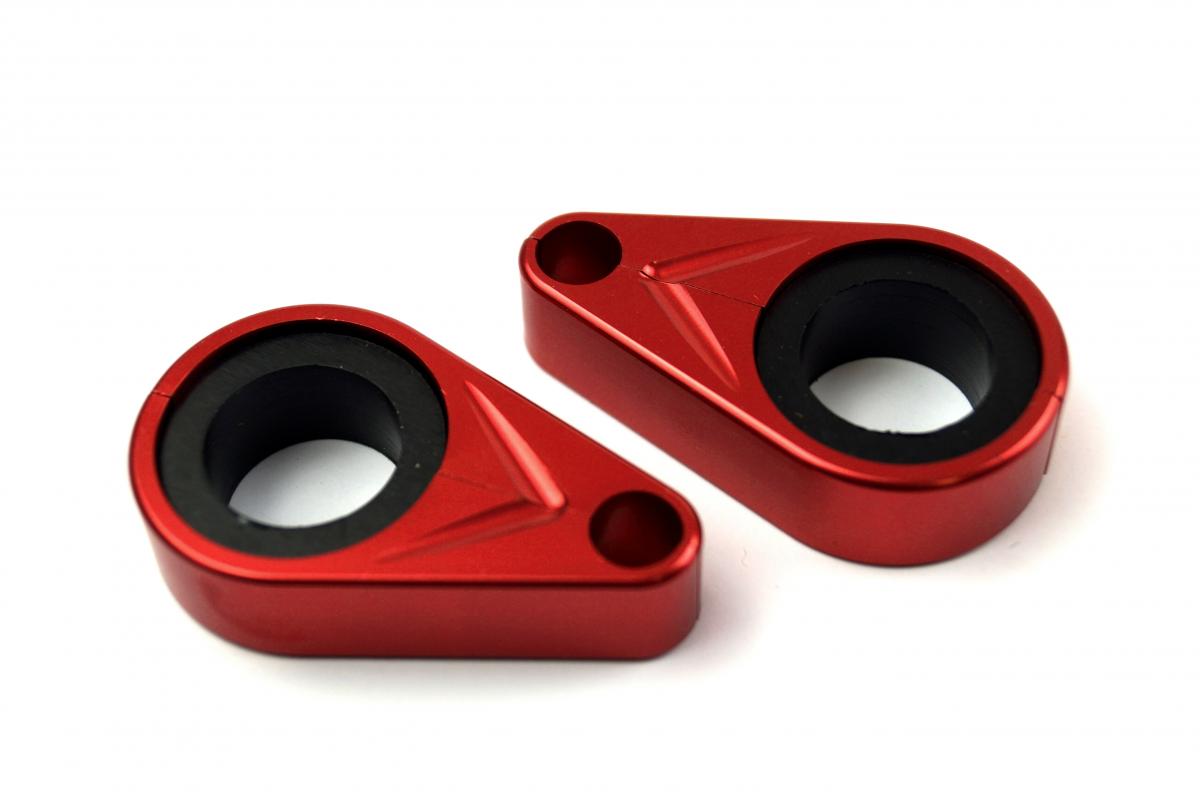 CABLE HOSE CLAMP SET RED ALUMINIUM 20-25mm PACK OF 2 thumbnail 2