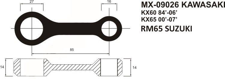 CONNECTING ROD 84-18 KX 60 65, RX-20001 MX-09026 KIT RM60/65 RX-20001 image 1