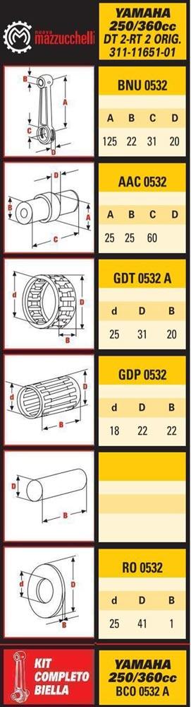 CONNECTING ROD DT250/360, MAZZUCCHELLI BCO0532A, 311-11651-01 thumbnail 2