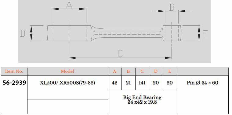 CONNECTING ROD KIT XL500, HONDA 13201-429-300 thumbnail 2