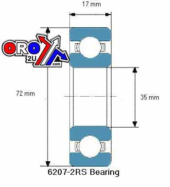 BEARING 6207 2RS DIRT RACING 35x72x17 SIZE SEALED EACH thumbnail 2
