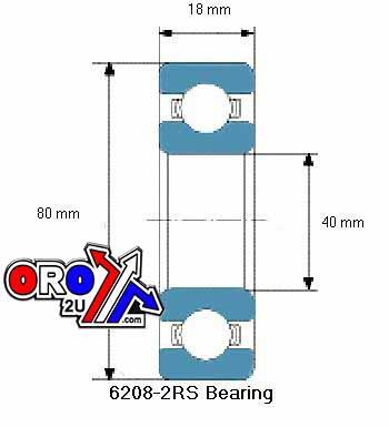 BEARING 6208 2RS DIRT RACING 40x80x18 SIZE SEALED EACH thumbnail 3