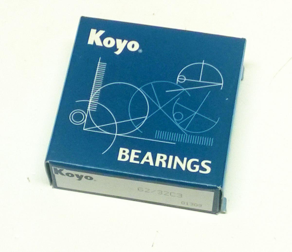 BEARING 62/32 C3 KOYO OPEN 32x65x17 SIZE 6232C3 MADE IN JAPAN EACH thumbnail 2