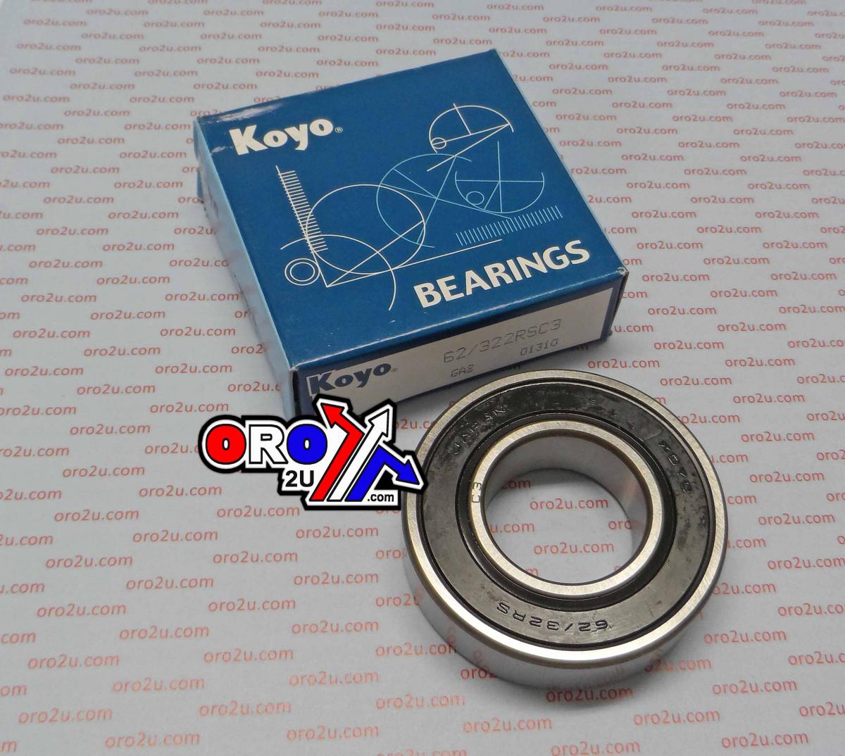BEARING 62/32 2RS C3 KOYO 32x65x17 SIZE SEALED MADE IN JAPAN EACH image 1