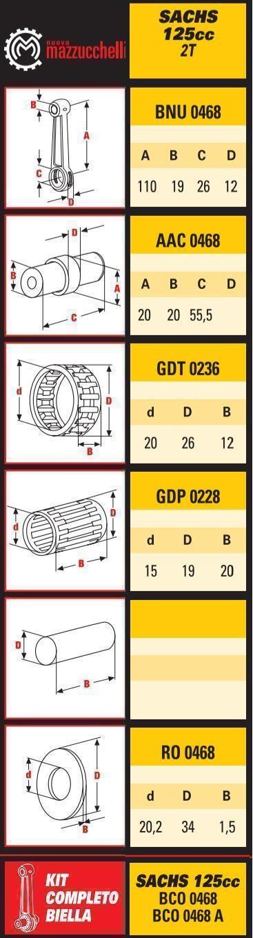 CONNECTING ROD SACH 125, BCO0468 NUOVA 0468 thumbnail 2