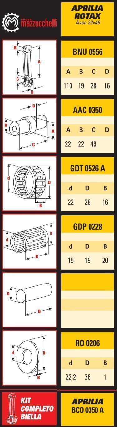 CONNECTING ROD APRILA 125, CONROD APRILA 125 (ROTAX), BCO0350A thumbnail 2