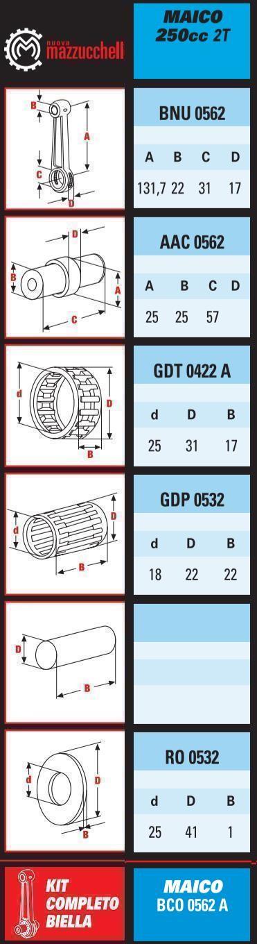 CONNECTING ROD KIT MAICO 250, MAICO 250 79-83 BCO0562A ROTAX BT20 thumbnail 2