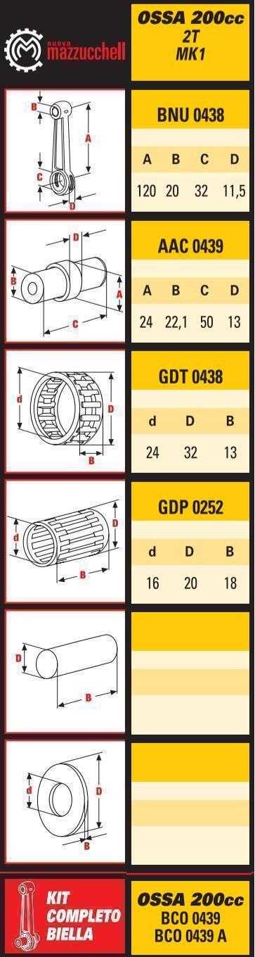 CONNECTING ROD OSSA 22x24 CONROD 439 BCO0439 thumbnail 2
