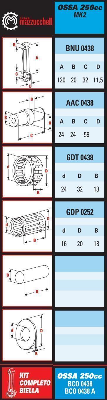 CONNECTING ROD OSSA 24mm PIN CONROD BCO0438 thumbnail 2
