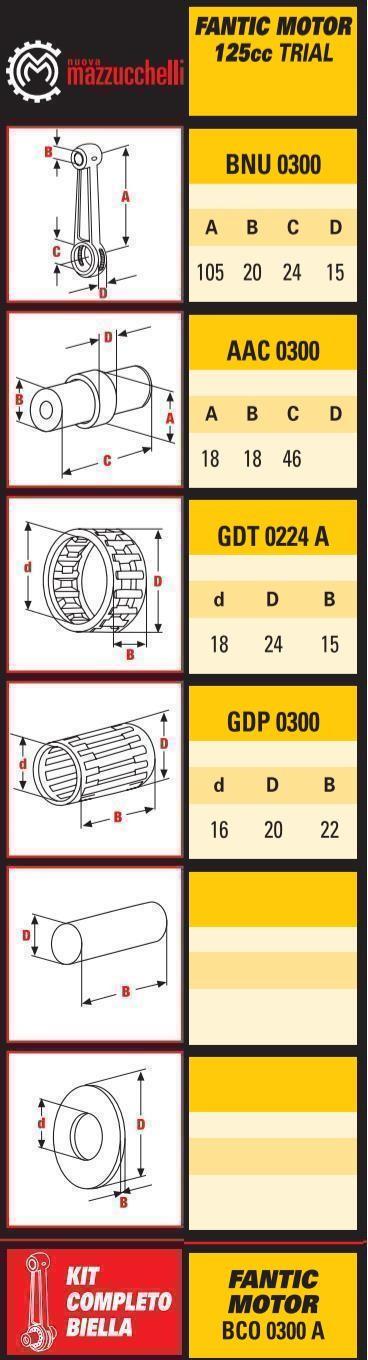 CONNECTING ROD FANTIC 125 200, MAZZUCCHELLI BCO0300A thumbnail 2