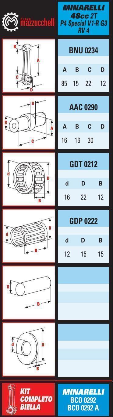 CONNECTING ROD MINARELLI 50, MAZZUCCHELLI BCO0292A thumbnail 2