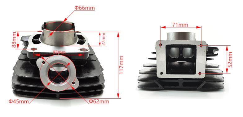 CYLINDER ONLY DT175MX 66mm 2A7-11311-00-00 PSYCHIC MX-09800A YAMAHA thumbnail 2