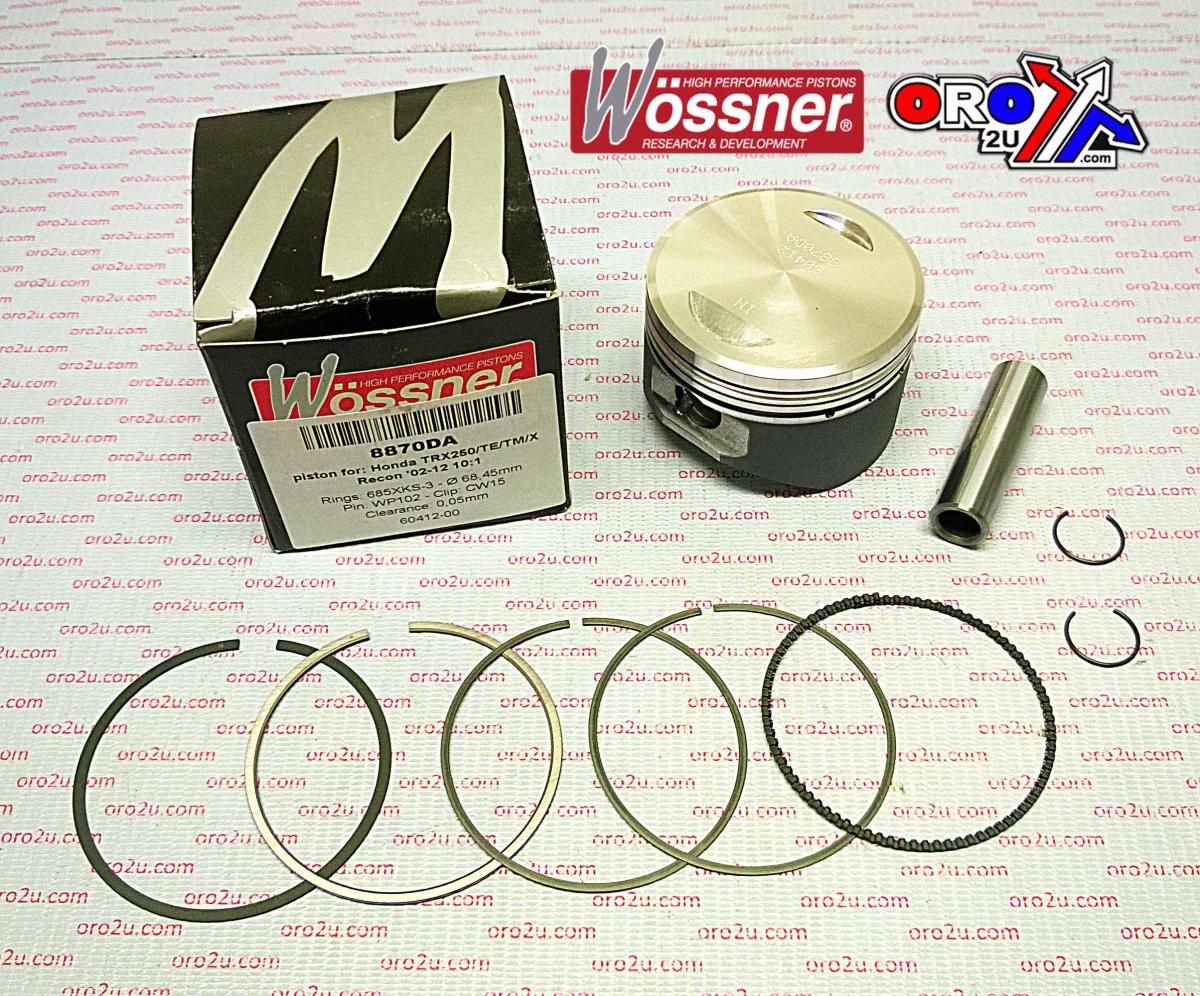 PISTON KIT 02-13 TRX250 68.50, FORGED PISTON WOSSNER 8870DA, HONDA ATV image 1