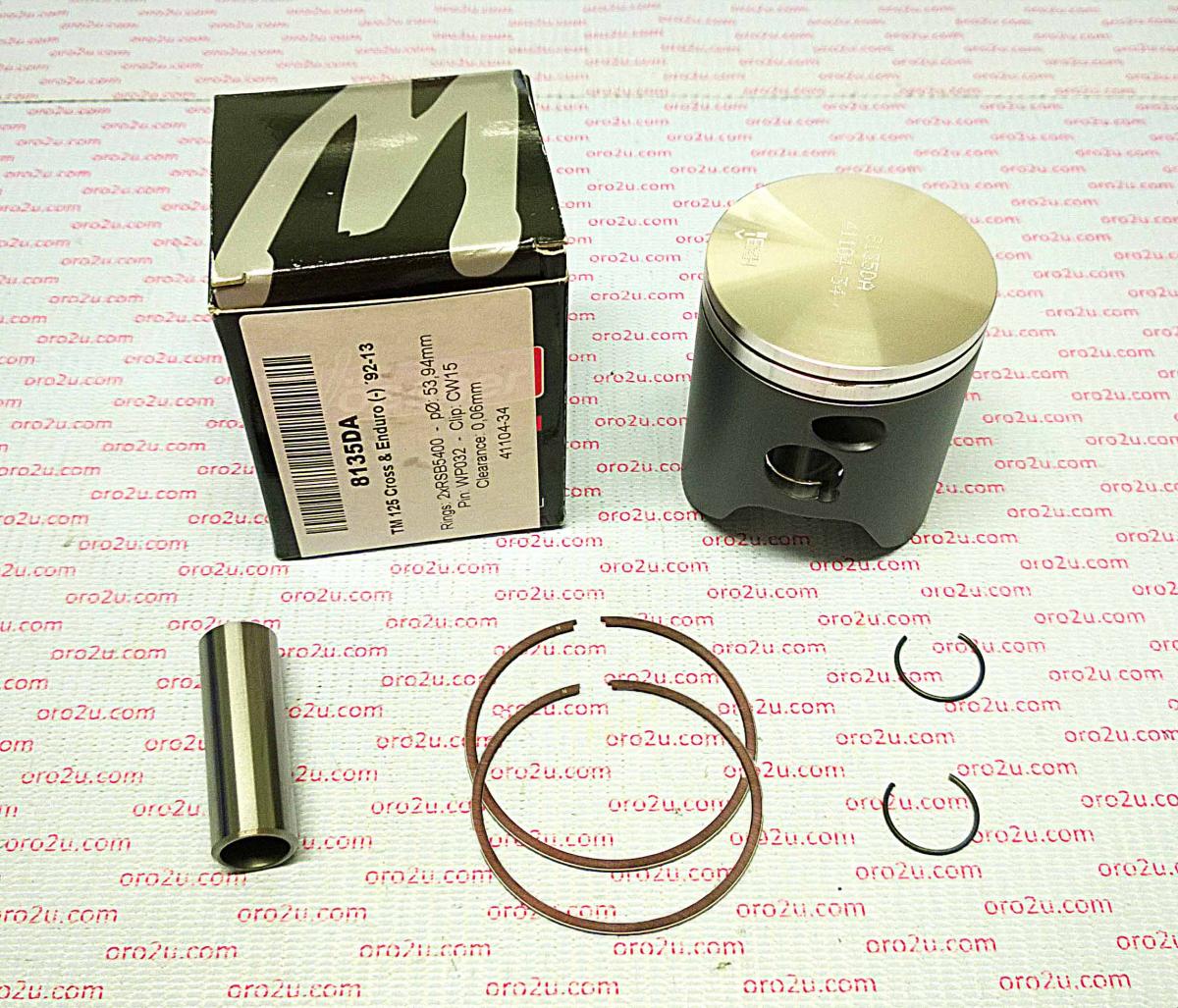 PISTON KIT 92-13 TM 125 54.00, WOSSNER 8135DB FORGED image 1