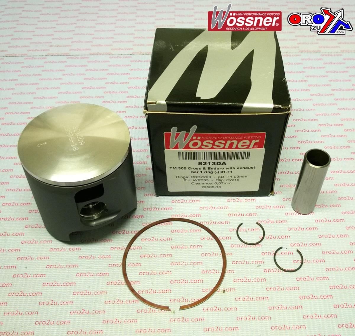 PISTON KIT 01-16 TM300 72.00, FORGED WOSSNER 8213DB image 1