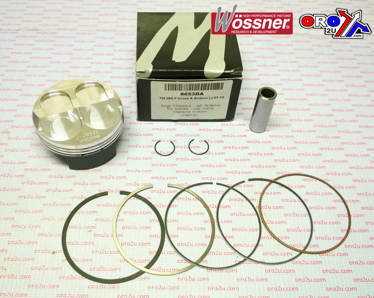PISTON KIT 07-09 TM250F 77.00, FORGED WOSSNER 8653DC image 1