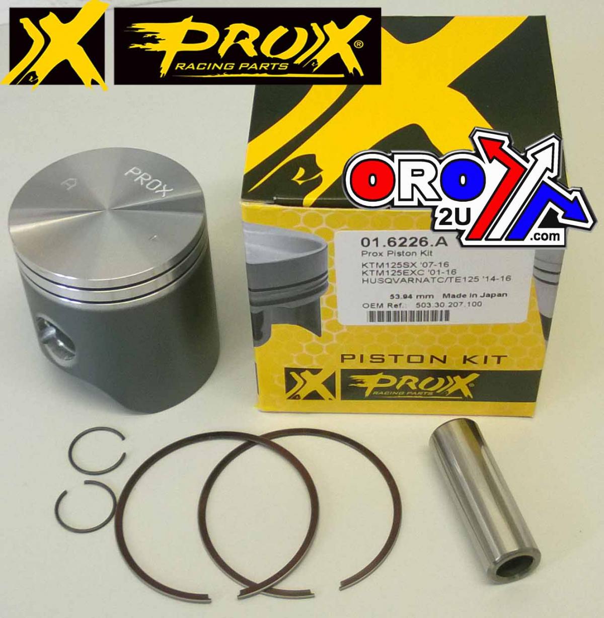 PISTON KIT 07-25 KTM SX125 54, PROX 01.6226.C 503.30.207.100, Made in Japan image 1