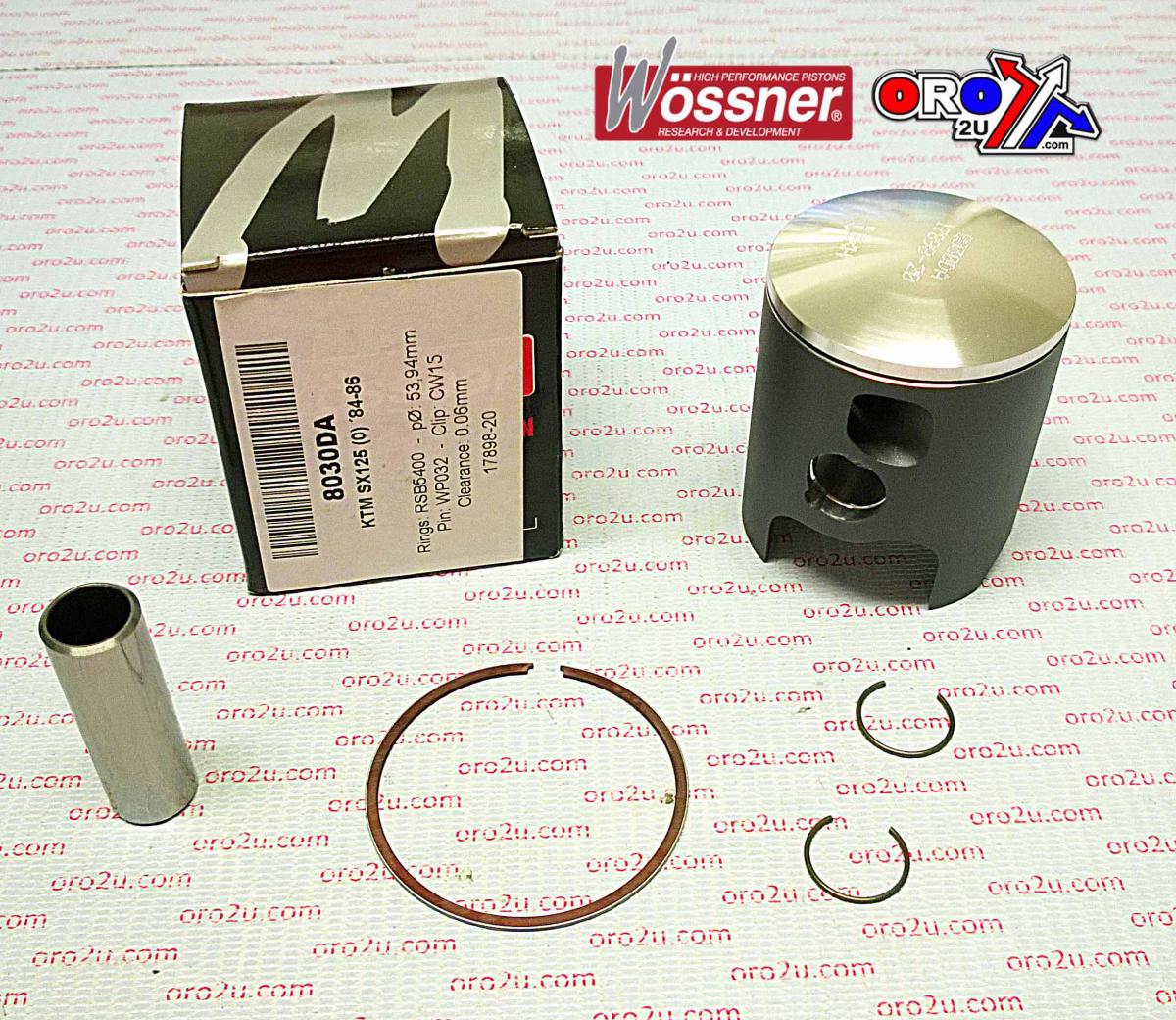 PISTON KIT 84-86 KTM125 54.00, FORGED WOSSNER KIT 8030DA image 1