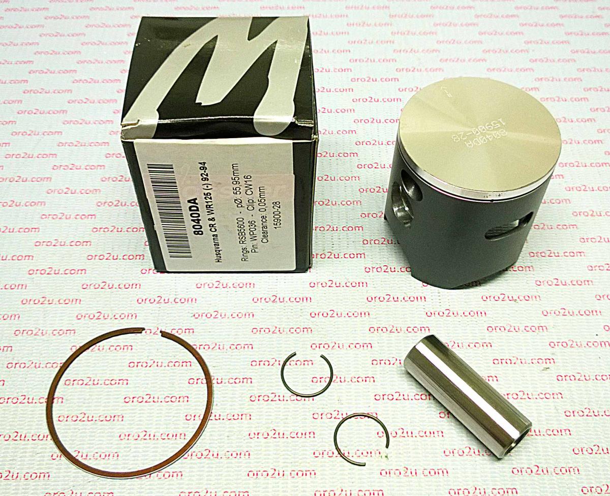 PISTON KIT HUSKY 125 56.00mm, WOSSNER 8040DA, 92-94 CR125 WR125 HUSQVARNA image 1